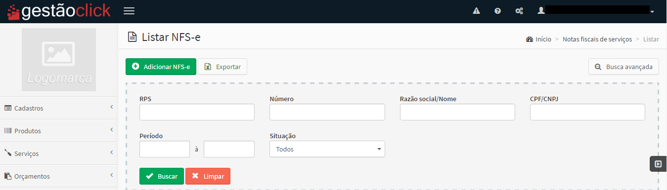 Gerenciar NFSe Gerenciar NFSe - GestãoClick