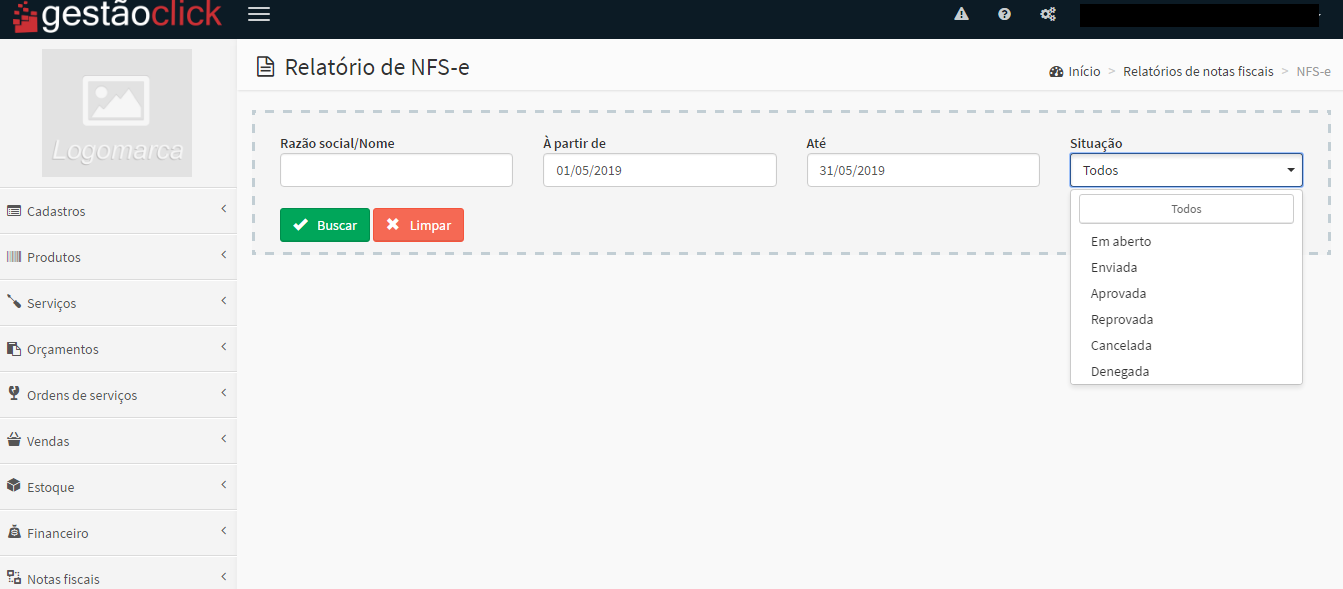 Gerenciar NFSe Gerenciar NFSe - GestãoClick