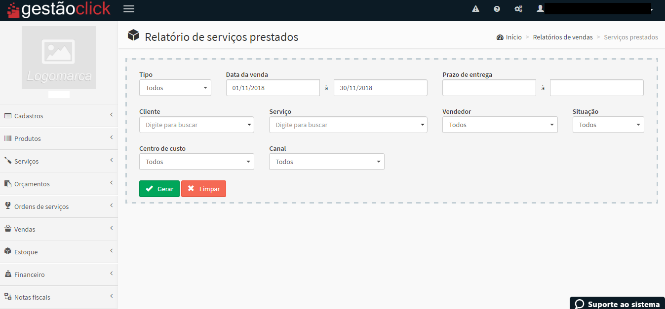 Relatório de Serviços Prestados Relatório de Serviços Prestados - GestãoClick
