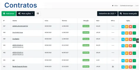 Sistema de controle de vendas Contratos
