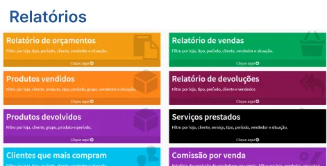 Sistema de controle de vendas Relatórios