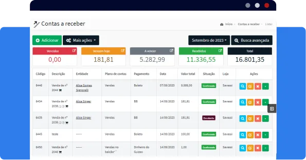Controle Financeiro Controle de contas a receber