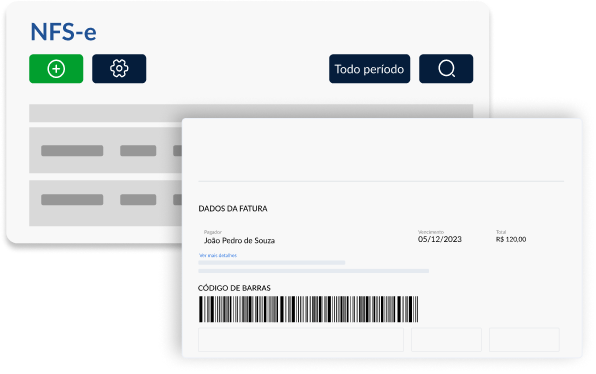 boletos e notas fiscais