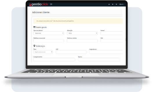 Cadastre colaboradores e fornecedores