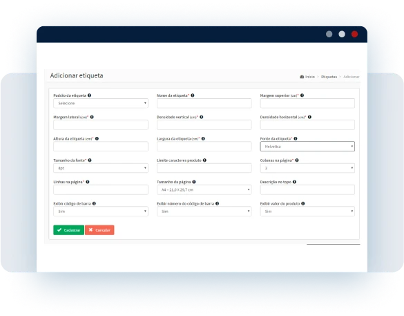 Organize produtos etiquetas