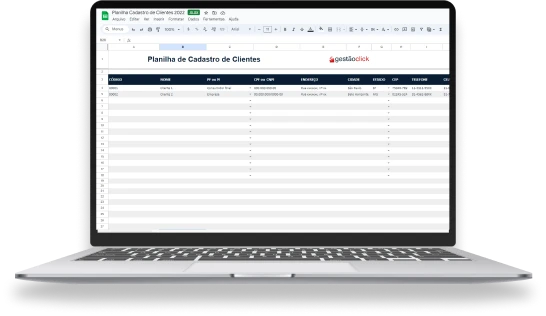 Planilha de cadastro de clientes Laptop com Planilha de Cadastro de Clientes: baixe grátis agora!